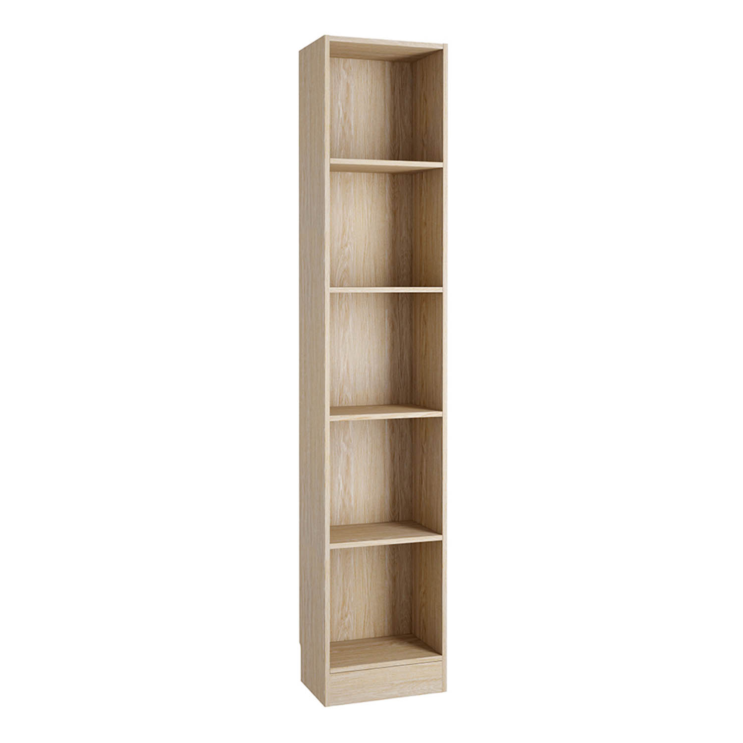Basic Tall Narrow Bookcase (4 Shelves) Oak